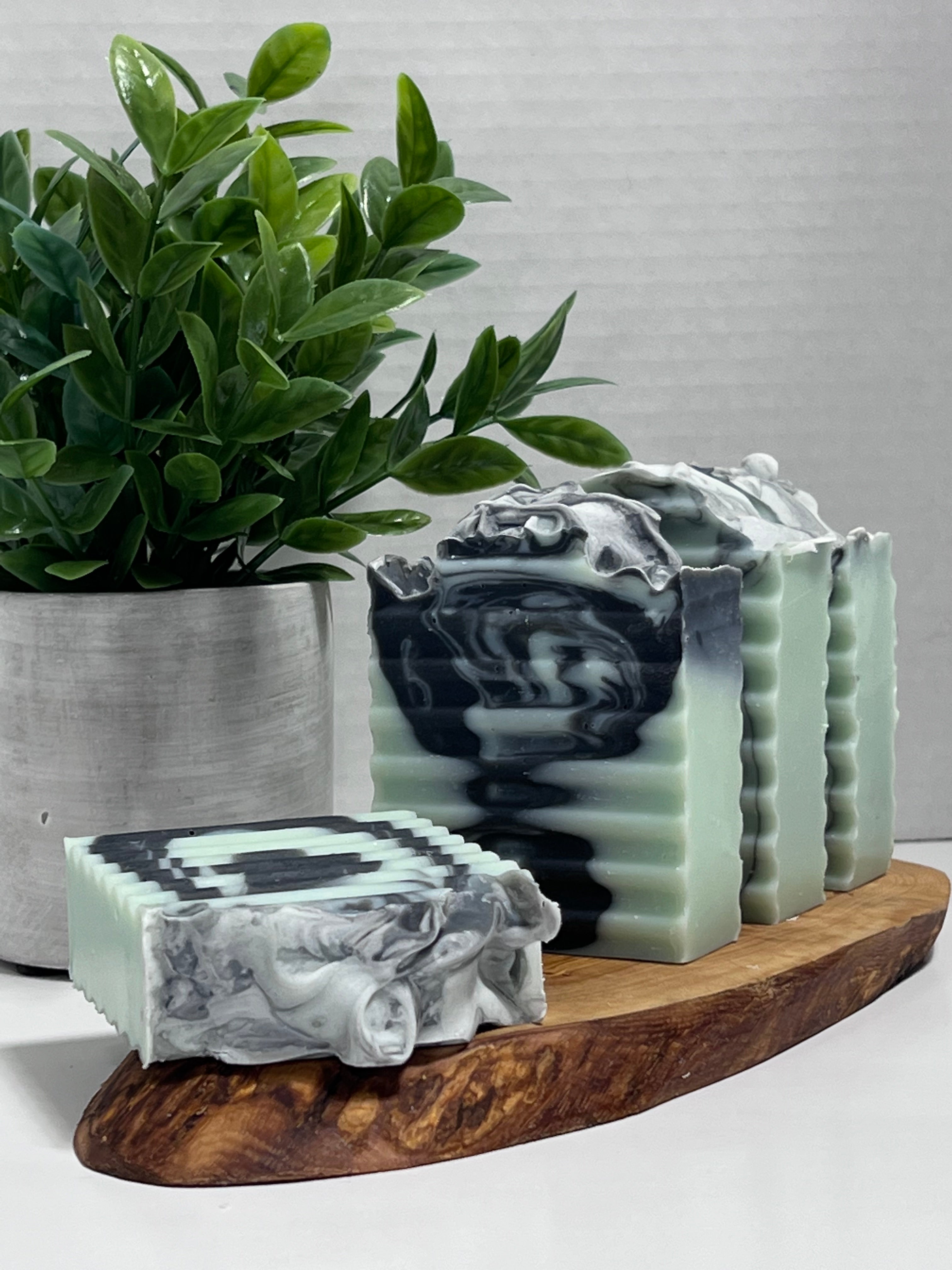 Charcoal Peppermint Shea Butter Soap Bar The Sudsy Elephant Soaps n Such