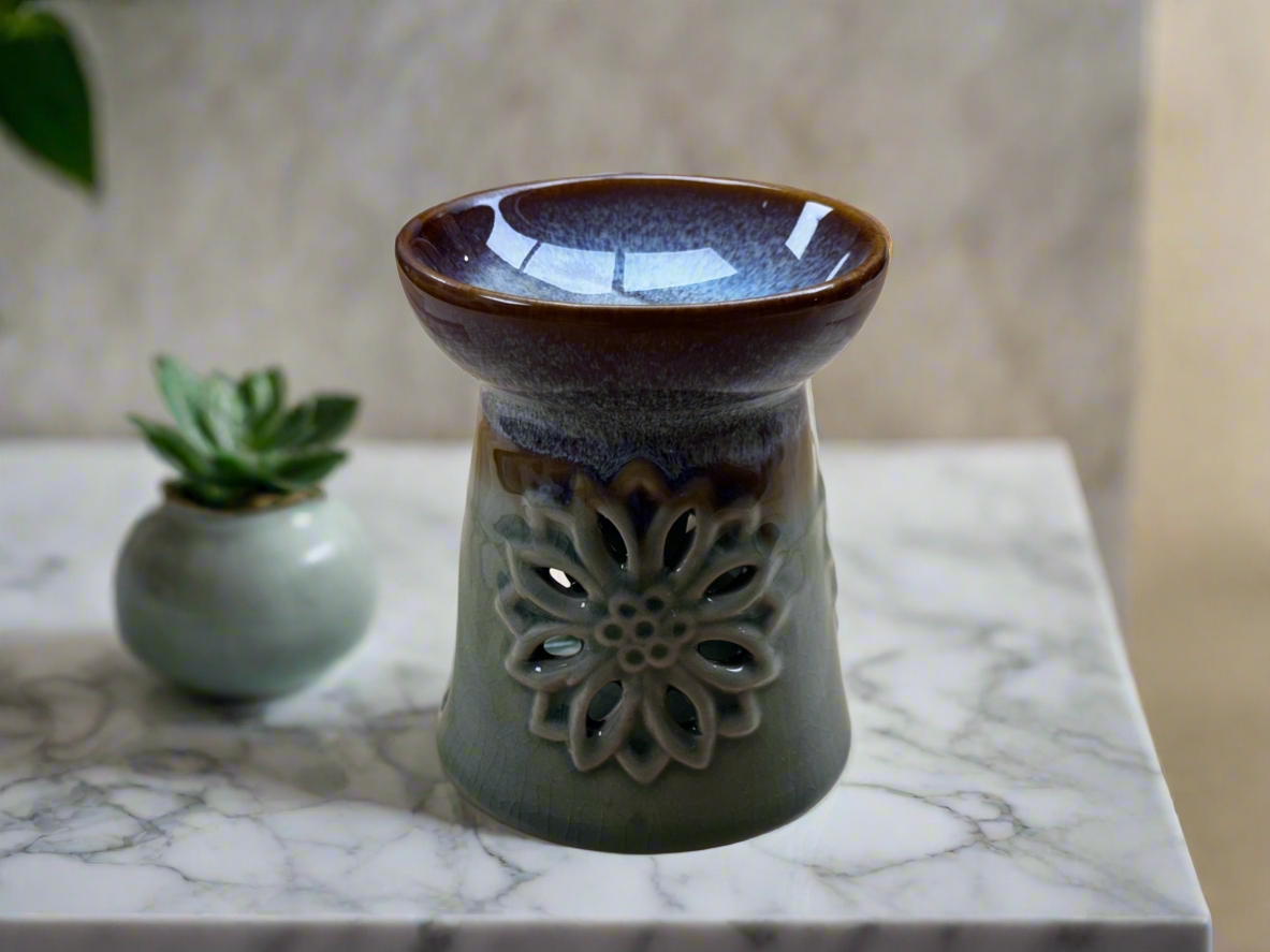 Lotus Mandala Green Wax Melt & Aromatherapy Oil Heater