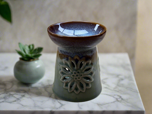 Lotus Mandala Green Wax Melt & Aromatherapy Oil Heater